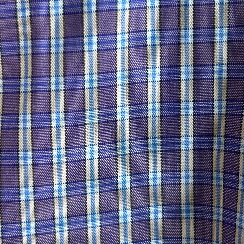 Lucky Brand Men's Purple Plaid Long Sleeve Button Front Casual Shirt Size 16 - Picture 5 of 10